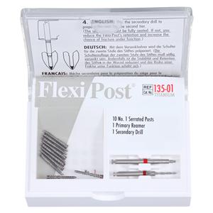 Flexi-Post Posts Titanium Refill Size 1 Parallel Sided Red 10/Pk