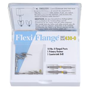 Flexi-Flange Posts Stainless Steel Refill Size 0 Yellow Parallel Sided 10/Pk