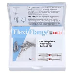 Flexi-Flange Posts Stainless Steel Size 1 Red Parallel Sided 10/Pk