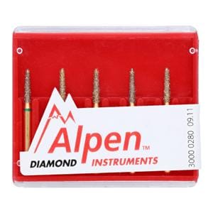 Alpen Diamond Bur Friction Grip Coarse 877K-014C 5/Pk