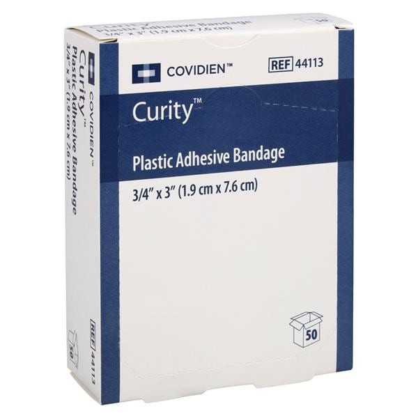 Curity Adhesive Bandage Plastic 3/4x3" Tan Sterile 50/Bx