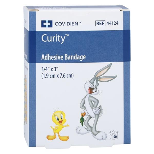 Curity Adhesive Bandage Plastic 3/4x3" Looney Tunes 50/Bx, 24 BX/CA