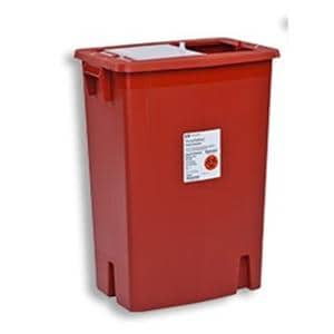 Sharps Container 18gal Red 12.75x18.25x26" Sliding Lid/Gasket Plastic 5/Ca