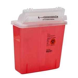 SharpStar Sharps Container 5qt Trans Rd 5.5x10.75x12.5" Ld Lkg Tb Plstc Ea