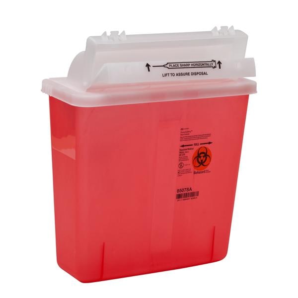 SharpStar Sharps Container 5qt Trans Rd 5.5x10.75x12.5" Ld Lkg Tb Plstc Ea