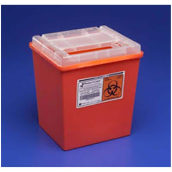 Sharps Container 2gal Red 7x10.5x10.25" Sliding Lid Plastic Ea