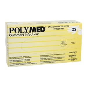 Polymed Latex Exam Gloves X-Small White Non-Sterile