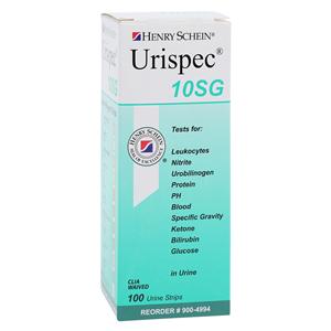 Henry Schein Urispec 10SG Urinalysis Test Strip 100/Bt