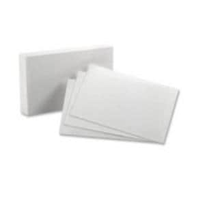 Oxford Index Cards Blank 5 in x 8 in White 100/Pack 100/Pk