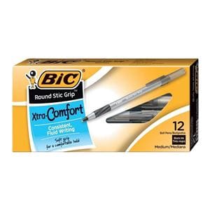 BIC Grip BallPt Pen Medium Point 1.2 mm Black 12/Pack 12/Pk