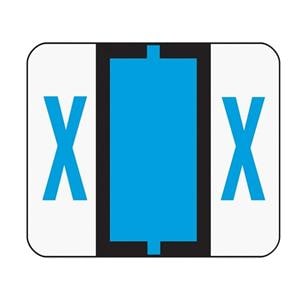 Smead BCCR Bar-Style Permanent Alphabetical Labels, X, Blue 500/Pk