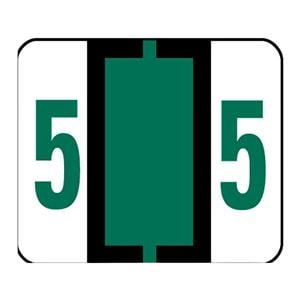 Bar-Style Permanent Numerical Labels "5" Dark Green 500/Pk