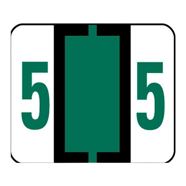 Bar-Style Permanent Numerical Labels "5" Dark Green 500/Pk