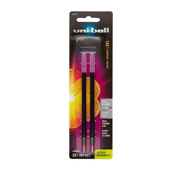 uni-ball 207 Impact Gel Pen Bold Point 1.0 mm Black 2/Pack 2/Pk