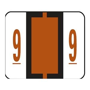 Smead BCCRN Bar-Style Permanent Numerical Labels "9" Brown 500/Pk