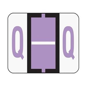 Smead BCCR Bar-Style Permanent Alphabetical Labels Q Lavender 1/PK