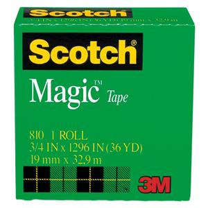 Scotch Magic 810 Tape 3/4 in x 1296 in 1/PK