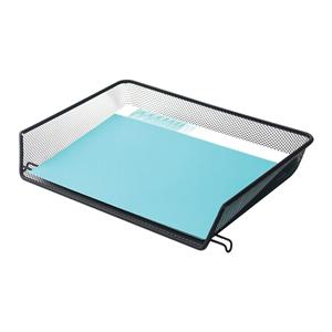 Metro Mesh Self-Stacking Side-Loading Letter Tray Black 1/PK