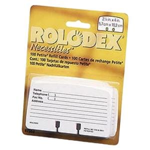 Rolodex Card File Refills Ruled 2 1/4 in x 4 in White 100/Pack 100/Pk