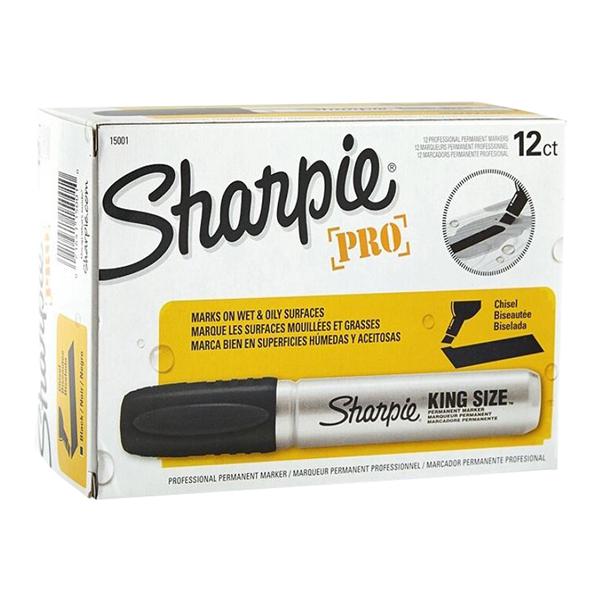 Sharpie King-Size Permanent Markers Black 12/Pack 12/Pk