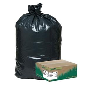 Can Liner 40-45 Gal 1.25 Mil 40"x46" Black 100/Ca