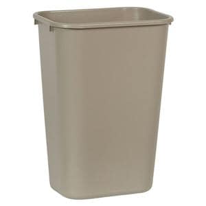 Durable Polyethylene Wastebasket 10.25 Gallons Beige 1/PK