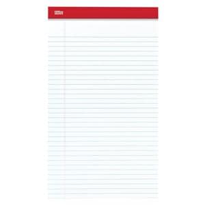 Perforated Writing Pad 8.5 in x 14 in White 12/Pk