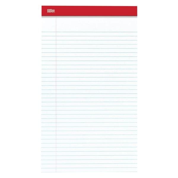 Perforated Writing Pad 8.5 in x 14 in White 12/Pk