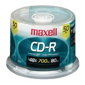 Maxell CD-R Media Spindle 700MB/80 Minutes 50/Pack 50/Pk