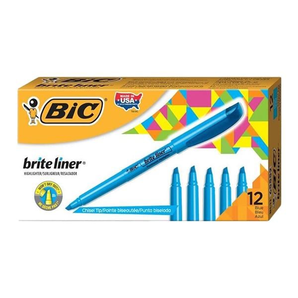 BIC Brite Liner Highlighters Blue 12/Pk