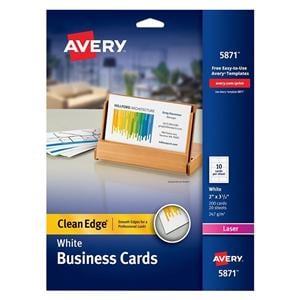 2-Sided Clean Edge Business Cards 2 in x 3.5 in White 200/Pack 200/Pk