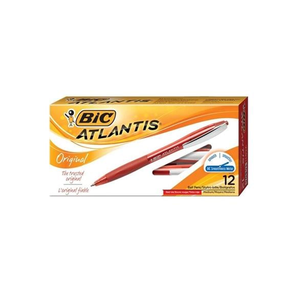 BIC Retracting BallPt Pen Medium Point 1.0 mm Red 12/Pack 12/Pk