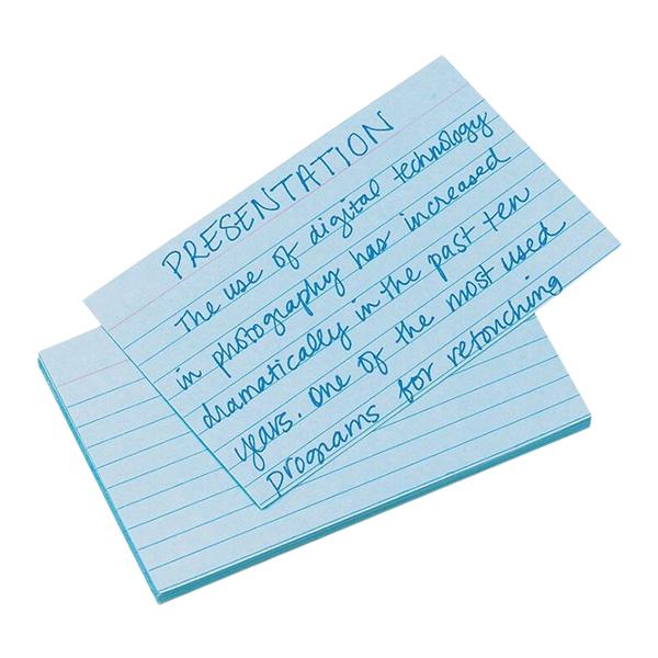 Oxford Color Index Cards Ruled 3 in x 5 in Blue 100/Pack 100/Pk