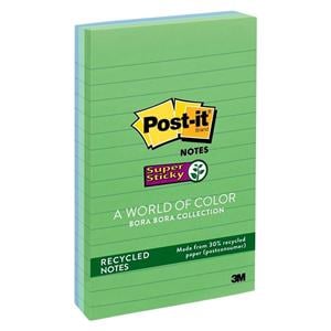 Sticky Notes 4 in x 6 in Tropic Breeze 90 Sheets/Pad 3/Pk