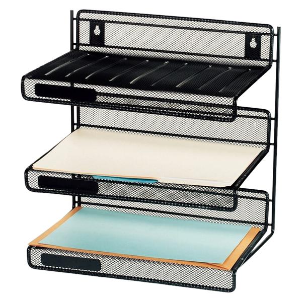 Office Depot Brand Metro Mesh 3-Tier Desk Shelf Black 1/PK