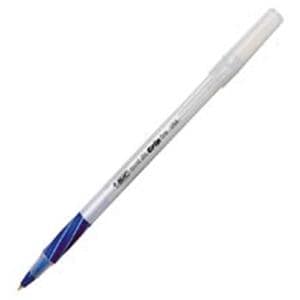 BIC Grip BallPt Pen Fine Point 0.8 mm White Barrel Blue 12/Pack 12/Pk