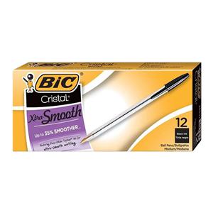 BIC Cristal BallPt Pen Medium Point 1.0 mm Black 12/Pack 12/Pk