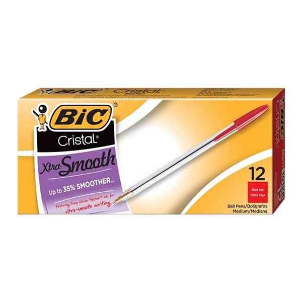 BIC Cristal BallPt Pen Medium Point 1.0 mm Red 12/Pack 12/Pk