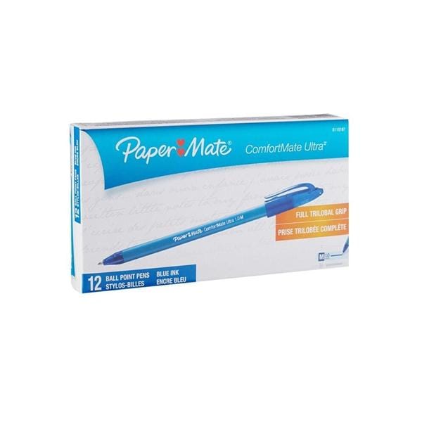 Comfortmate Ultra Ballpoint Stick Pen Medium Point 1.0 mm Blue 12/Pk