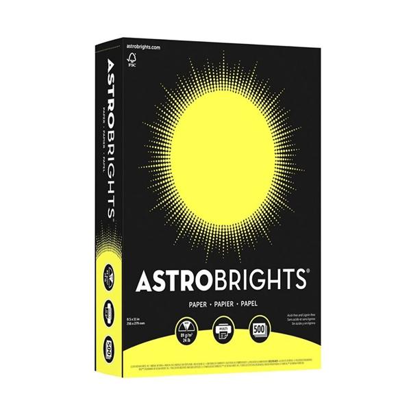 Astrobrights Paper 8.5 in x 11 in 24 Lb Lift-Off Lemon 500/Pk