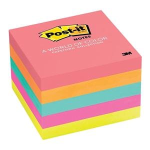 Notes Neon 3 in x 3 in 100 Sheets/Pad 5/Pk