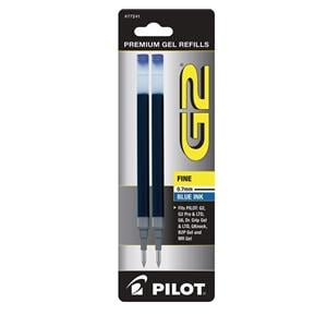 Rollerball Pen Refill Fine Point 0.7 mm Blue 2/Pk