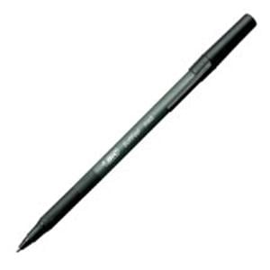 BIC Soft Feel Stick Pen Medium Point 1.0 mm Black Barrel Black 12/Pk