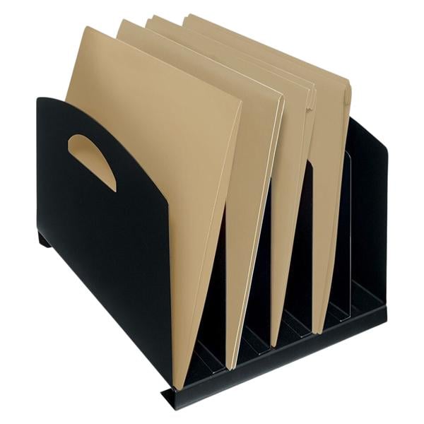 Vertical Sorter 5-Compartment Black 1/PK