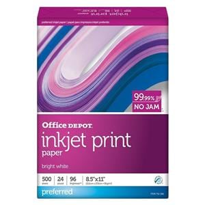 Inkjet Print Paper 8 1/2 in x 11 in 24 Lb 500 Sheets/Ream 500/Pk