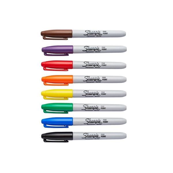 Sharpie Permanent Fine-Point Markers Assorted Colors 8/Pack 8/Pk