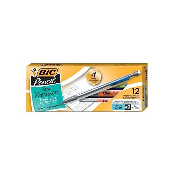 BIC Mechanical Pencils Xtra Precision 0.5 mm Gray Barrel 12/Pack 12/Pk