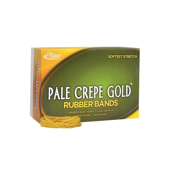 Alliance Pale Crepe Gold Rubber Bands #18 3 in x 1/16 in 1 Lb 2205/Bx