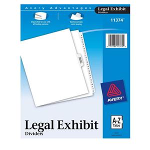 Avery Premium Collated Legal Index Exhibit Dividers A-Z 1/PK