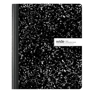 Composition Book Wide Ruled 100 Sheets Asst Black/White Designs Black